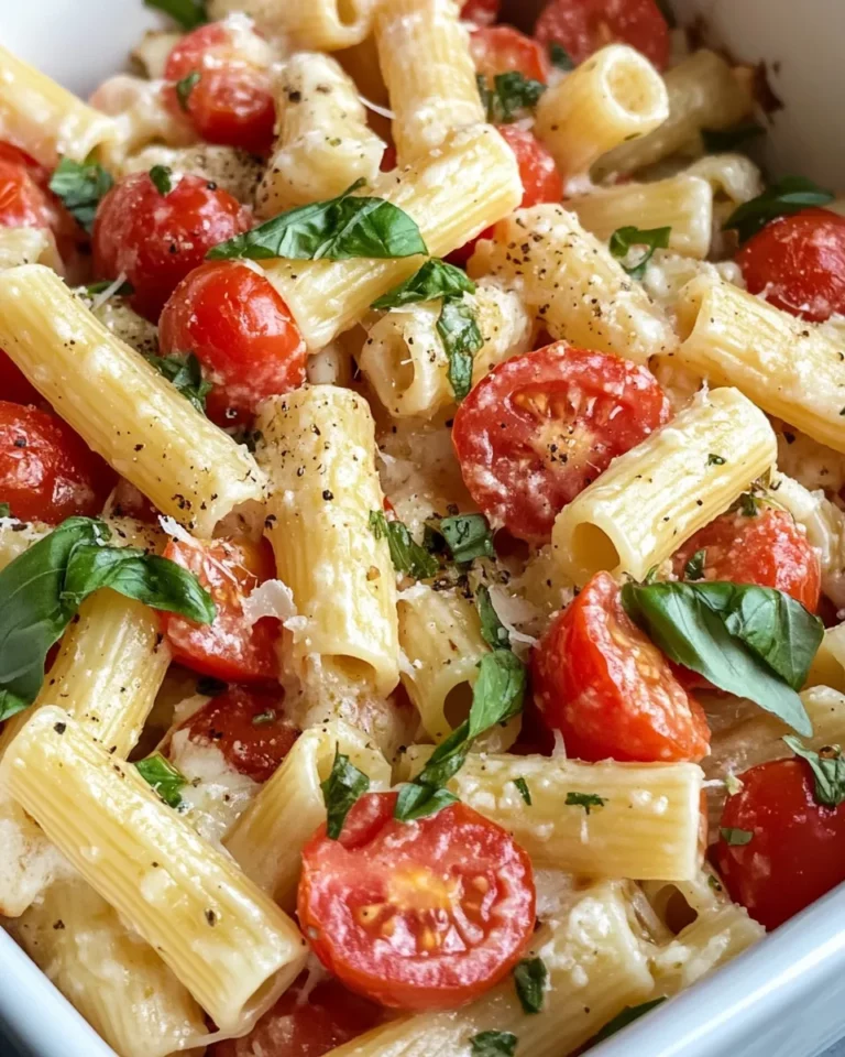 Homemade Baked Caprese Pasta (Tomato, Mozzarella, Basil) recipe photo