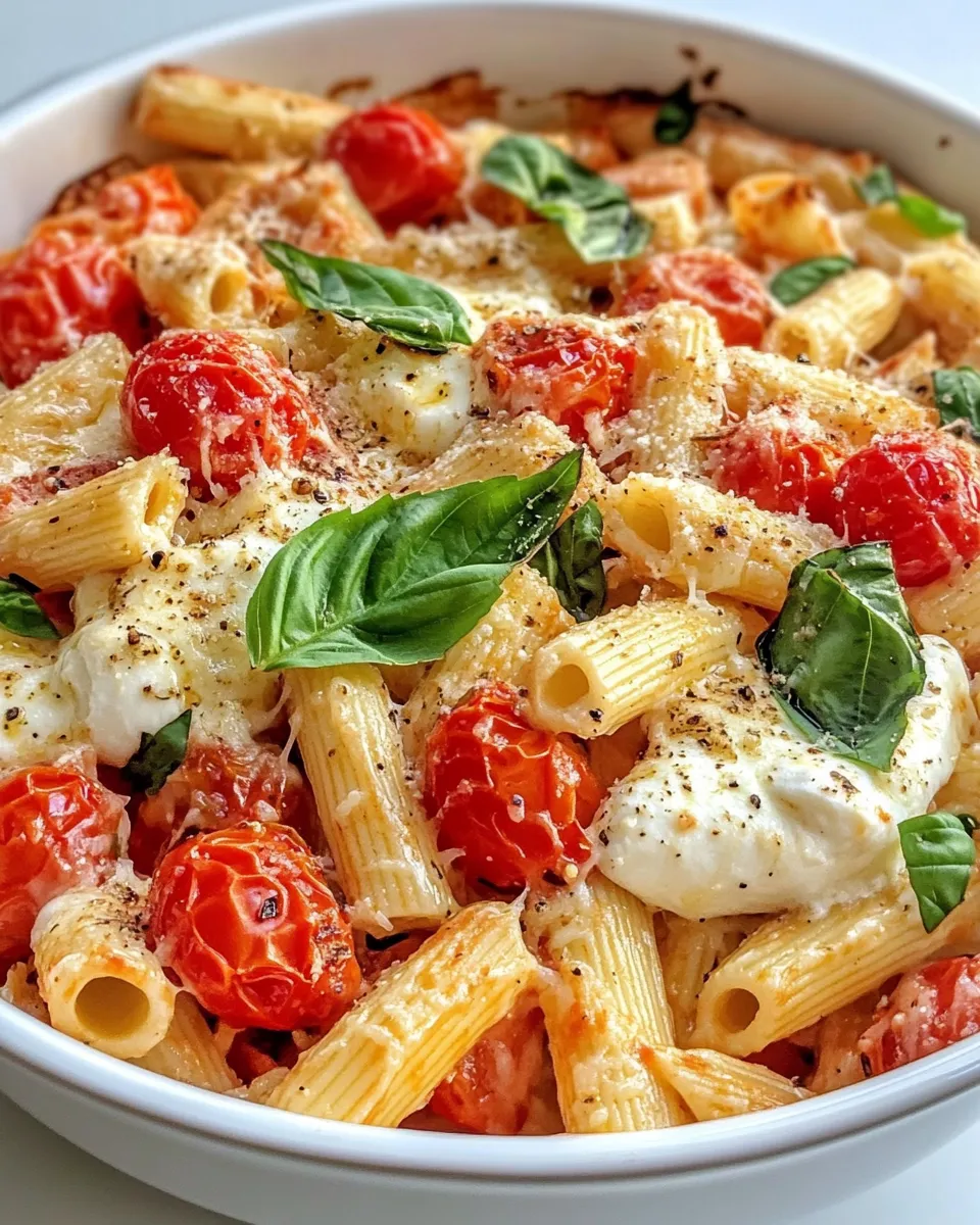 Delicious Baked Caprese Pasta (Tomato, Mozzarella, Basil) image