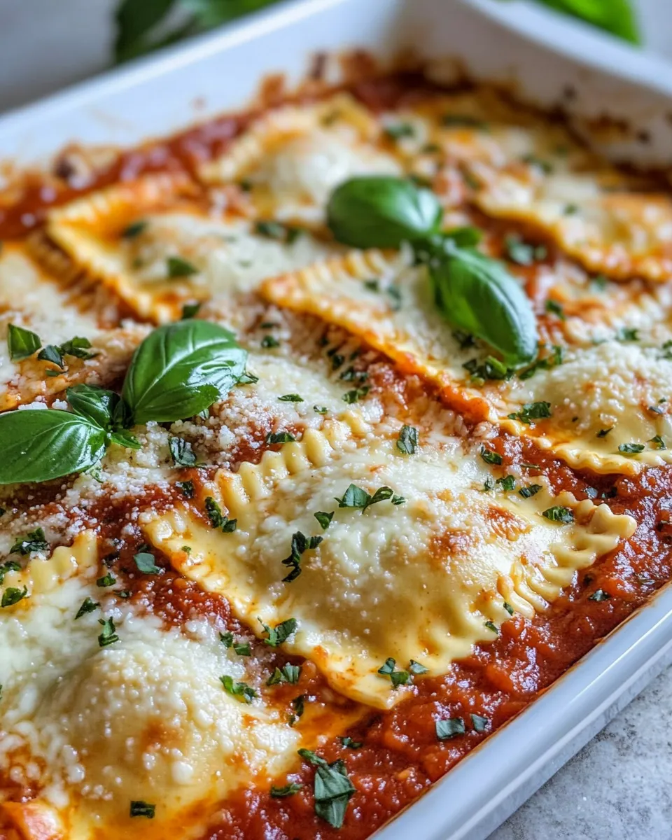 Delicious Baked Cheesy Ravioli with Marinara plate image