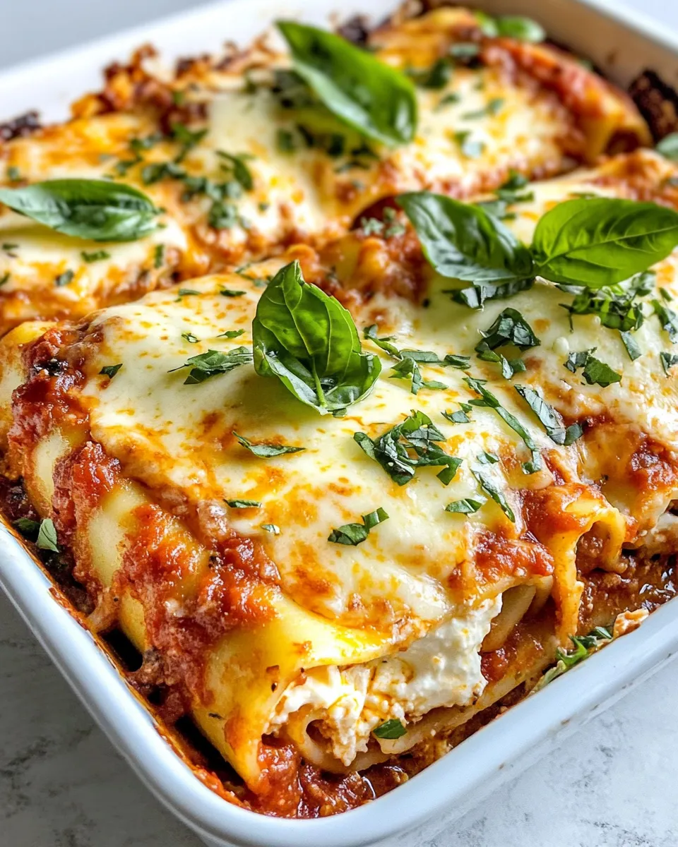Delicious Baked Four-Cheese Lasagna Roll-Ups dish photo