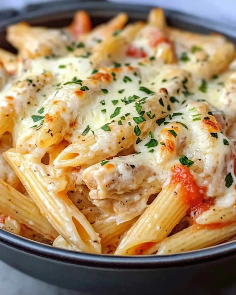 Homemade Baked Three-Cheese Chicken Penne recipe photo