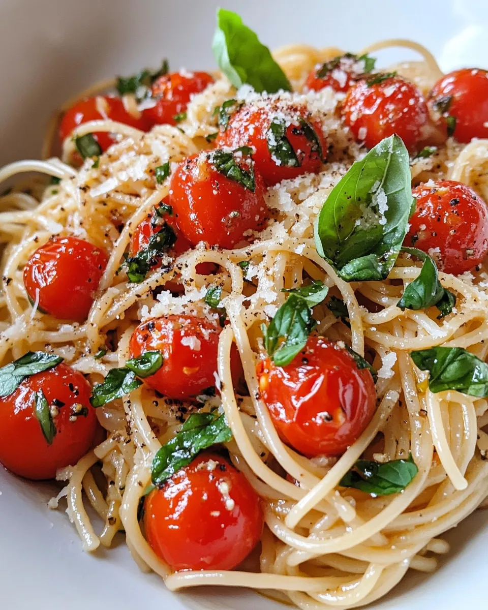 Classic Blistered Cherry Tomato Basil Spaghetti image