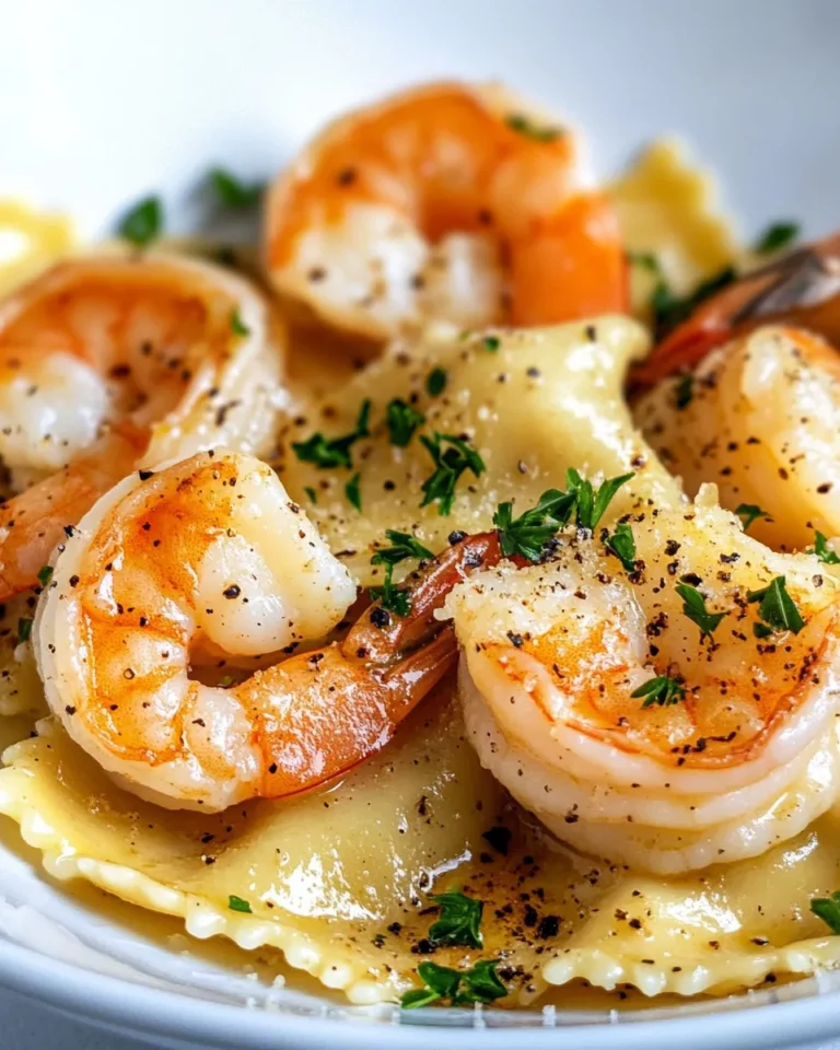 Homemade Brown Butter Garlic Shrimp Ravioli recipe photo