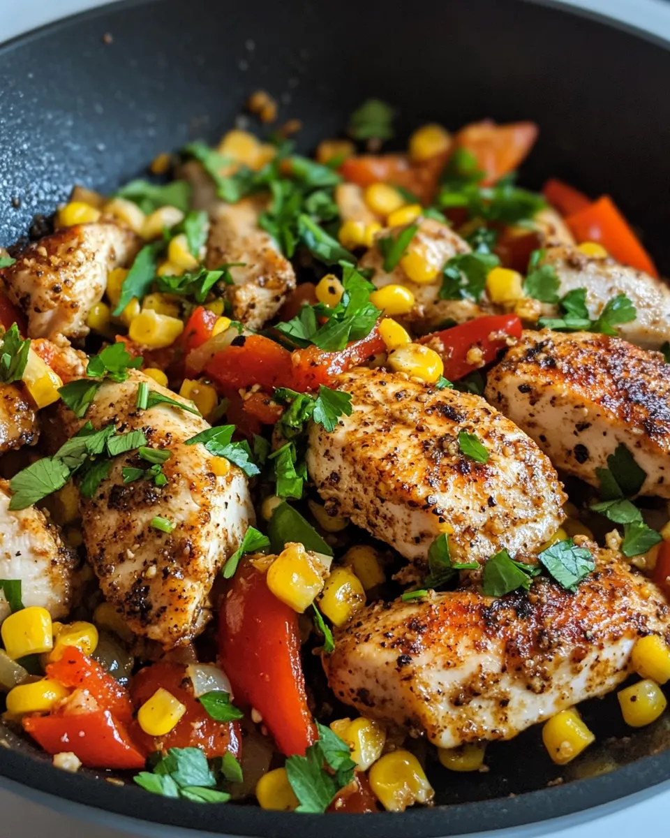 Homemade Cajun-Butter Chicken with Corn & Peppers recipe photo