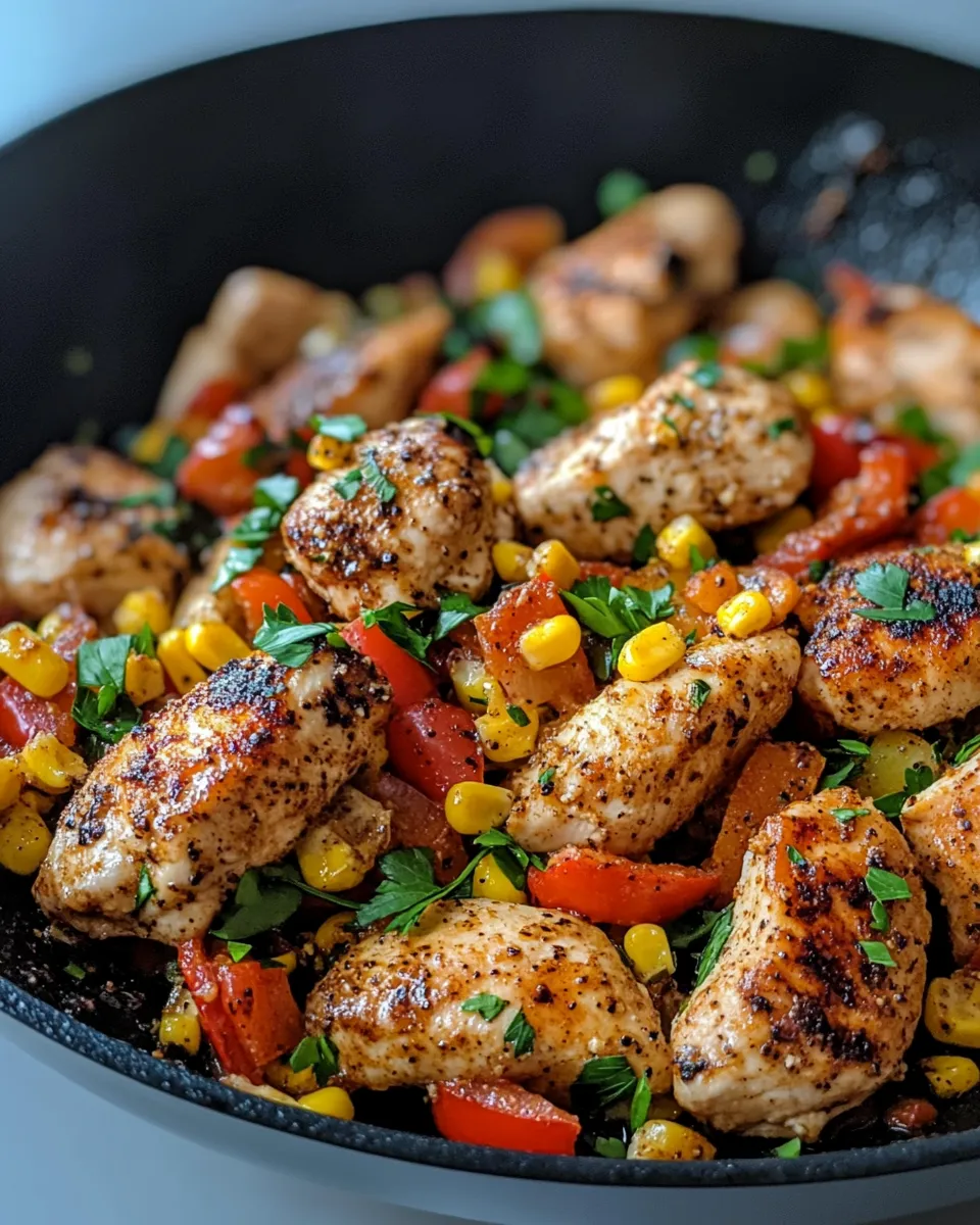 Classic Cajun-Butter Chicken with Corn & Peppers dish photo