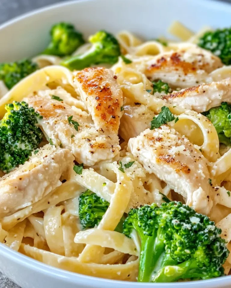 Homemade Cheesy Chicken Broccoli Alfredo Pasta photo