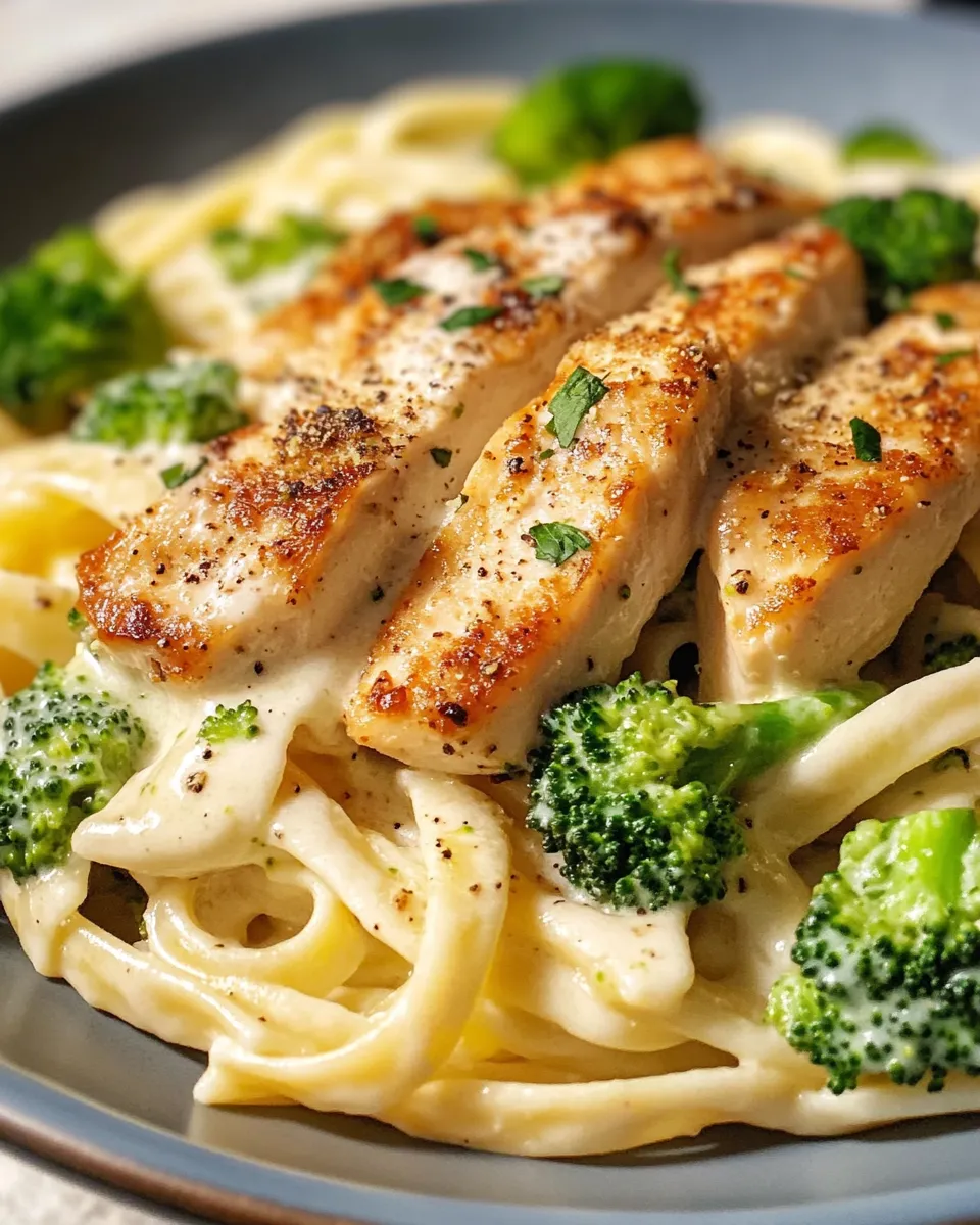 Classic Cheesy Chicken Broccoli Alfredo Pasta image