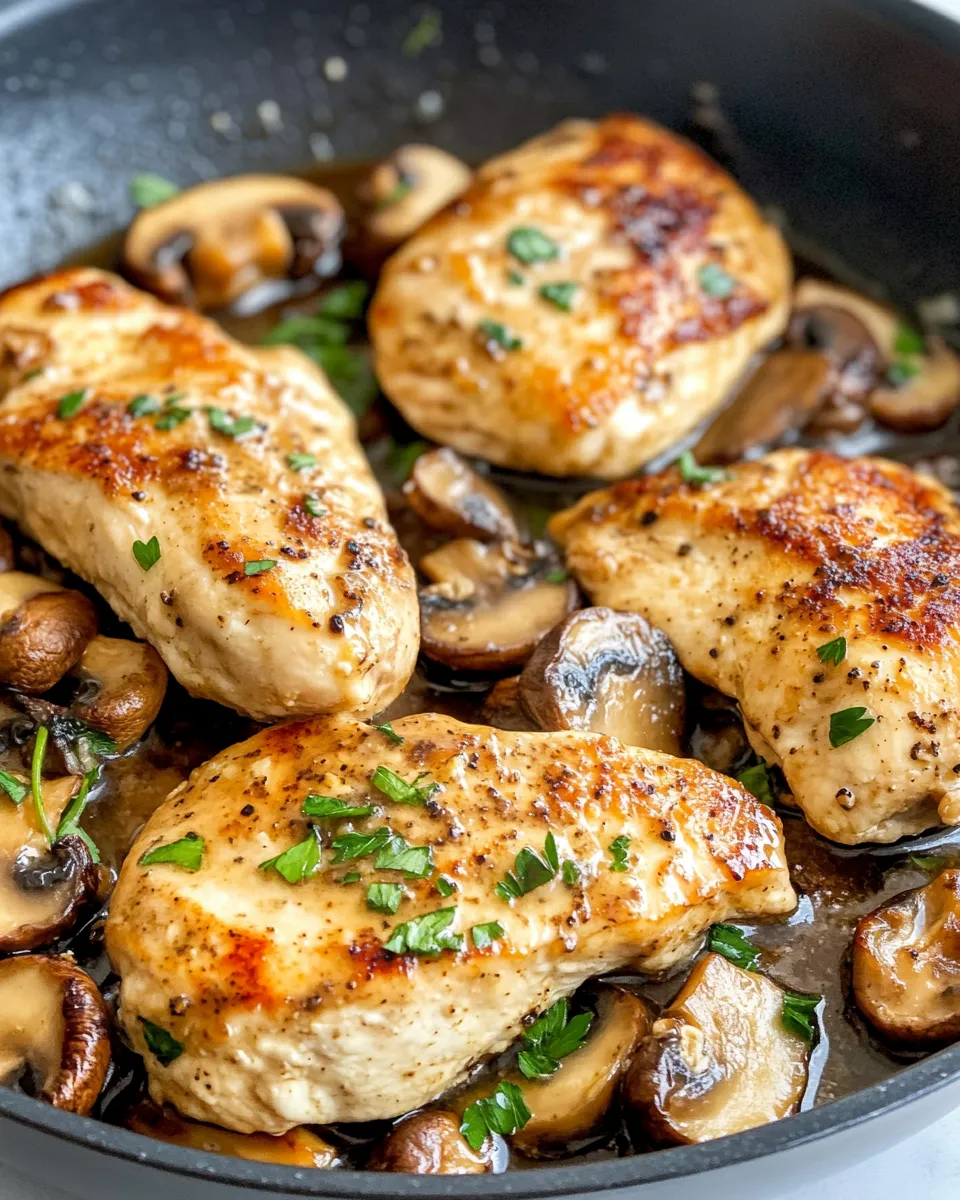 Easy Chicken Marsala with Mushrooms (Skillet) food shot