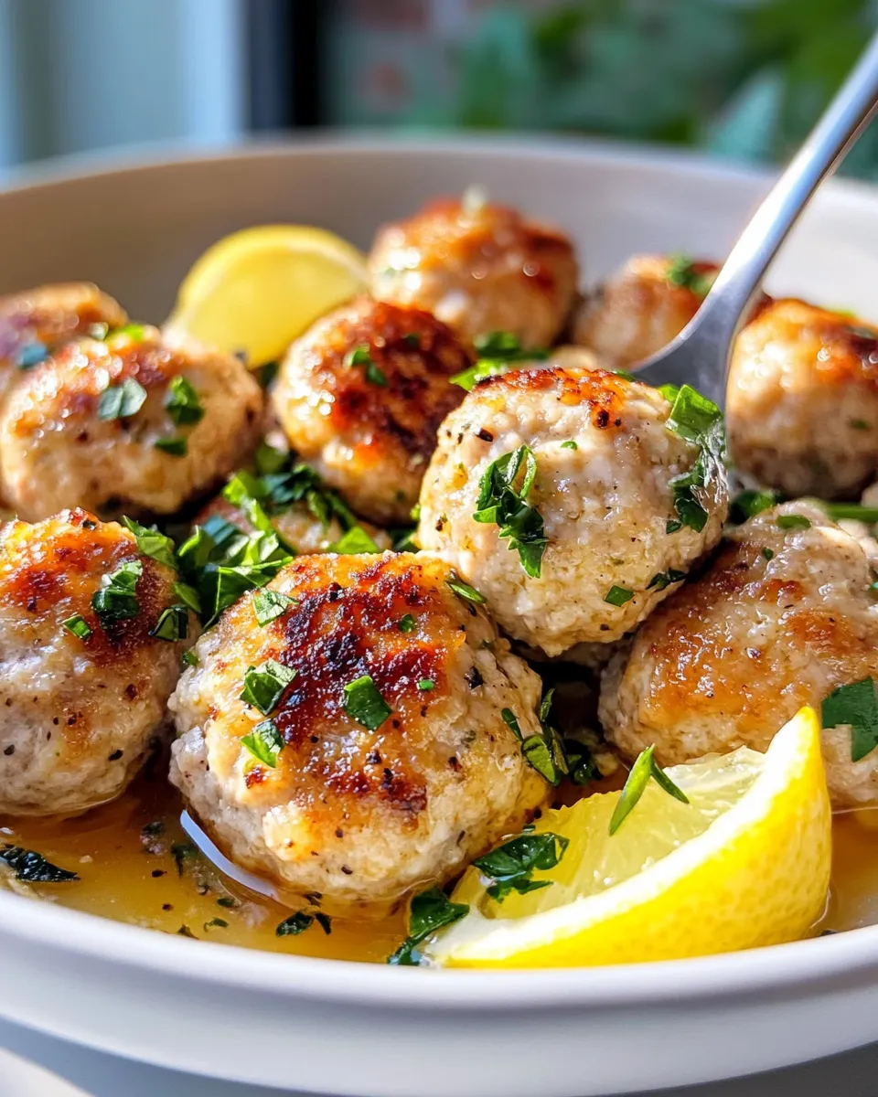 Delicious Chicken Piccata Meatballs (Weeknight Hack) plate image