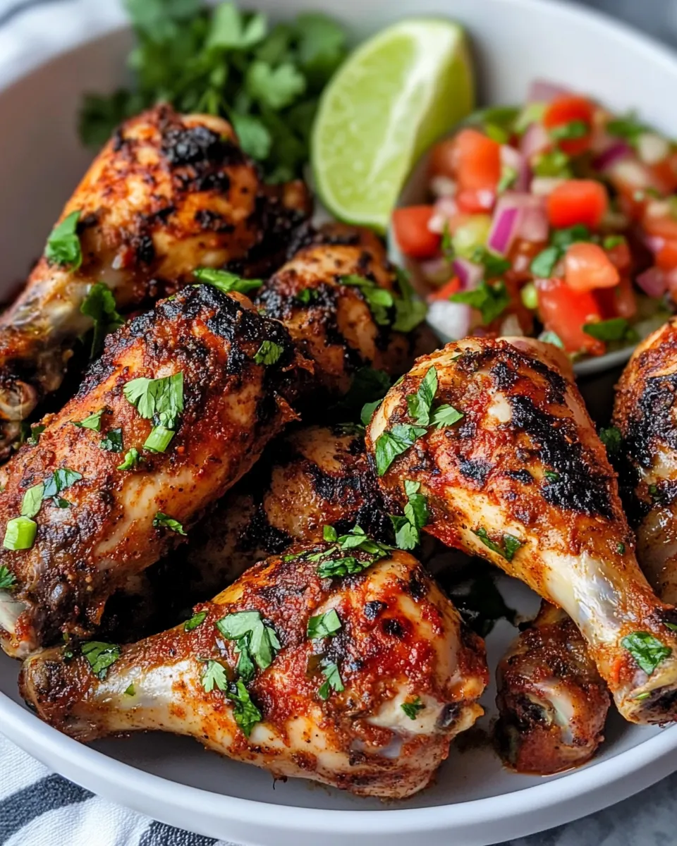 Delicious Chili-Lime Chicken Drumsticks with Quick Salsa recipe photo