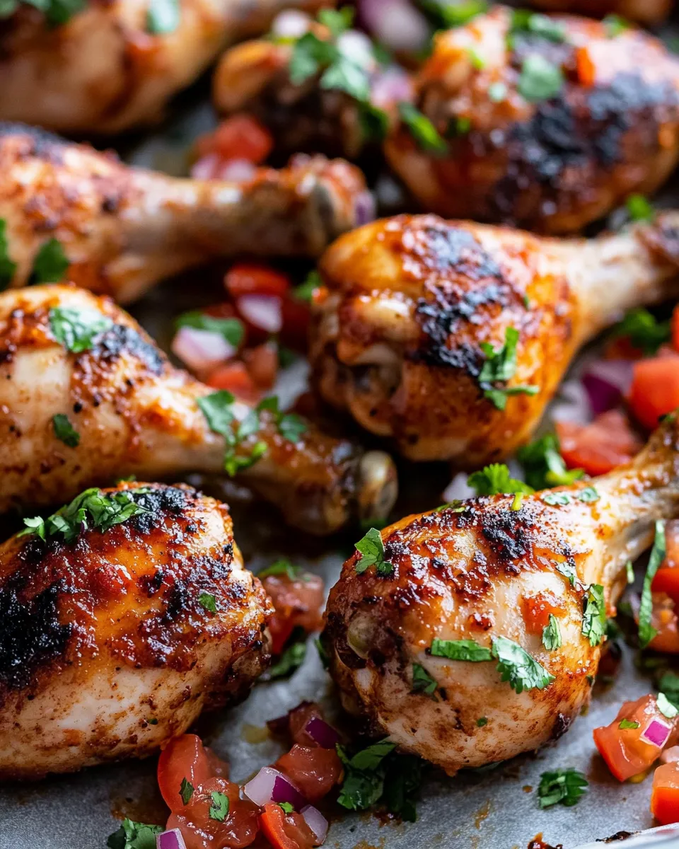 Easy Chili-Lime Chicken Drumsticks with Quick Salsa dish photo