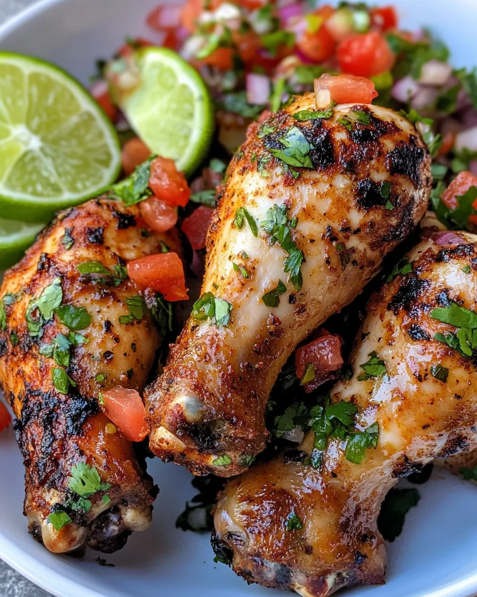 Classic Chili-Lime Chicken Drumsticks with Quick Salsa plate image