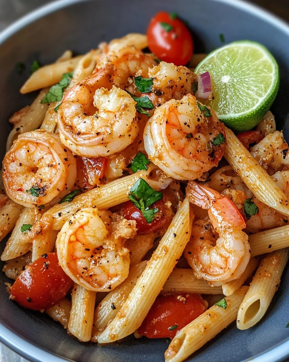 Homemade Chipotle Lime Shrimp Penne dish photo