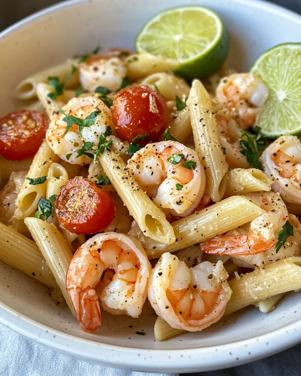 Fresh Chipotle Lime Shrimp Penne plate image