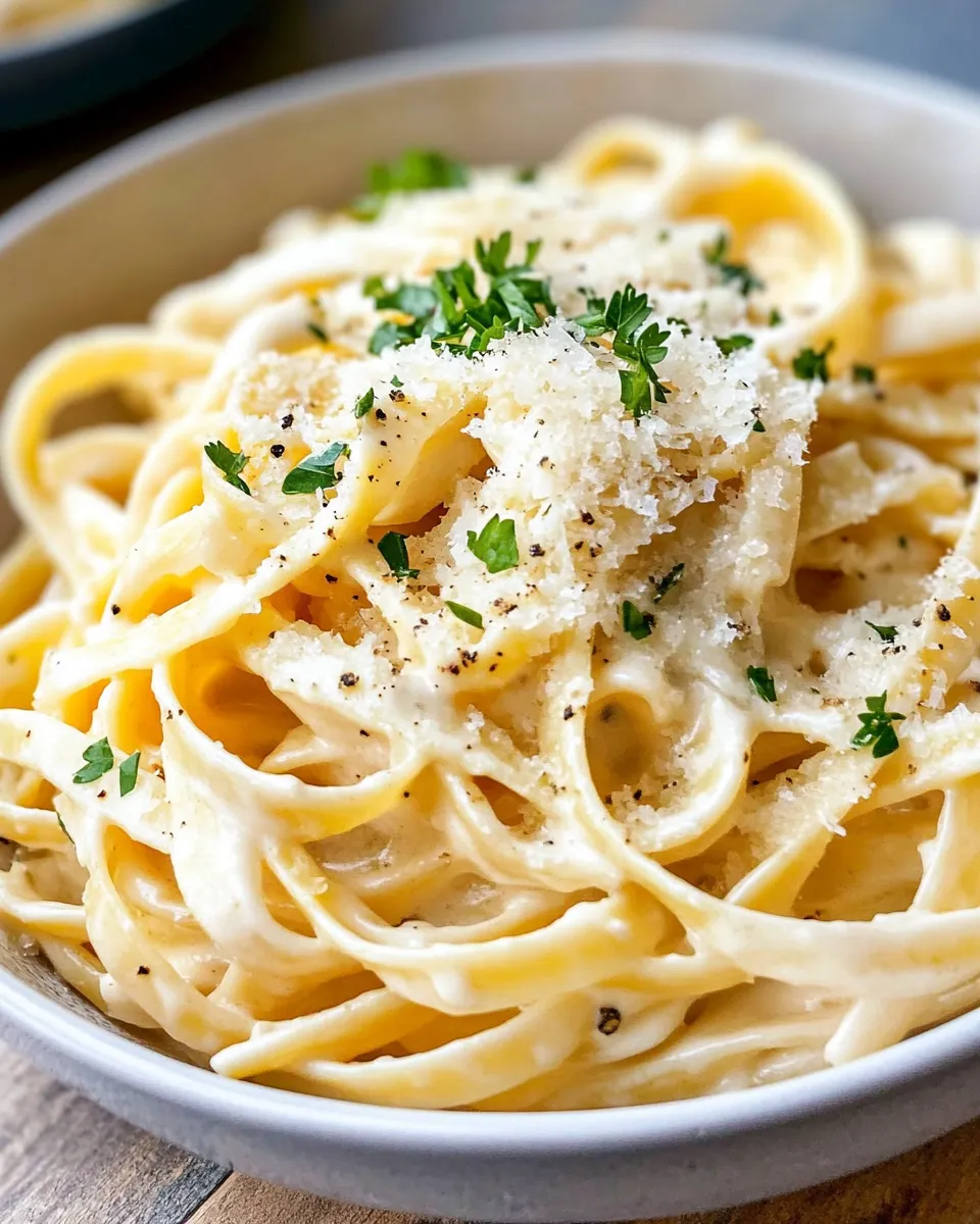 Quick Classic Ultra-Creamy Alfredo Fettuccine food shot