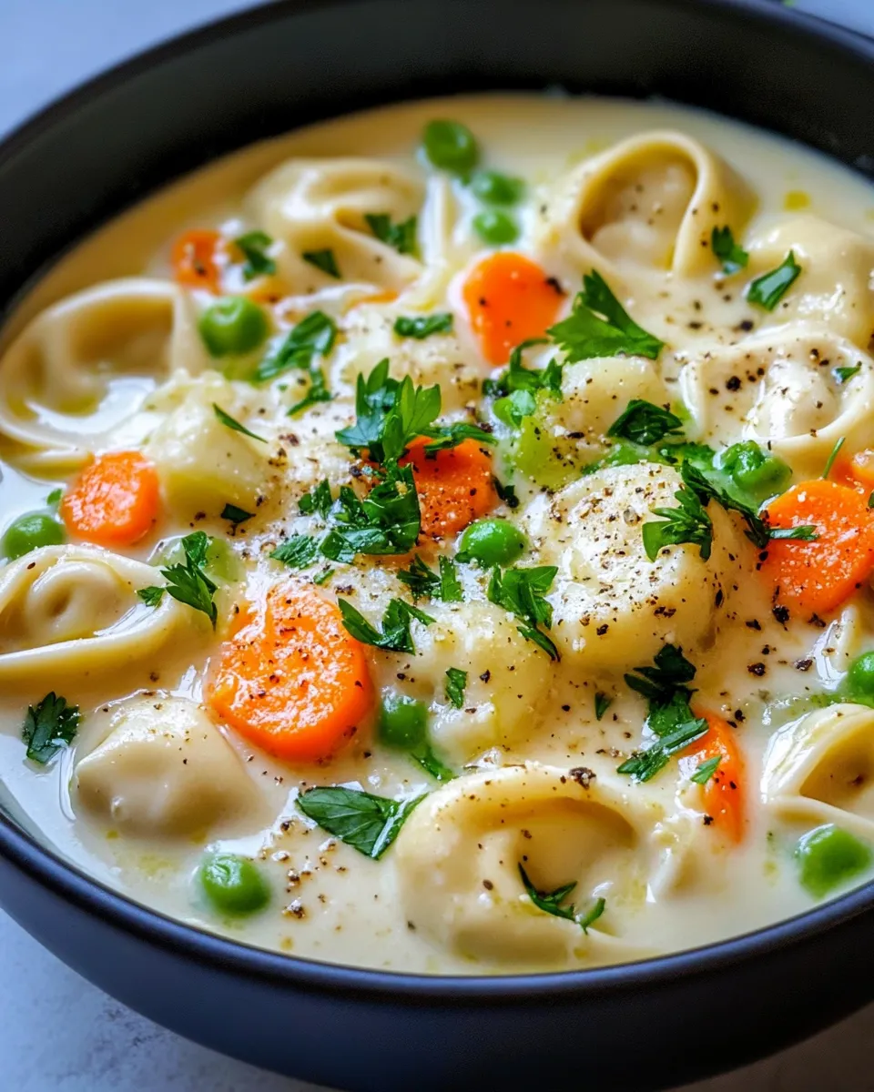 Easy Creamy Boursin Tortellini Soup recipe photo