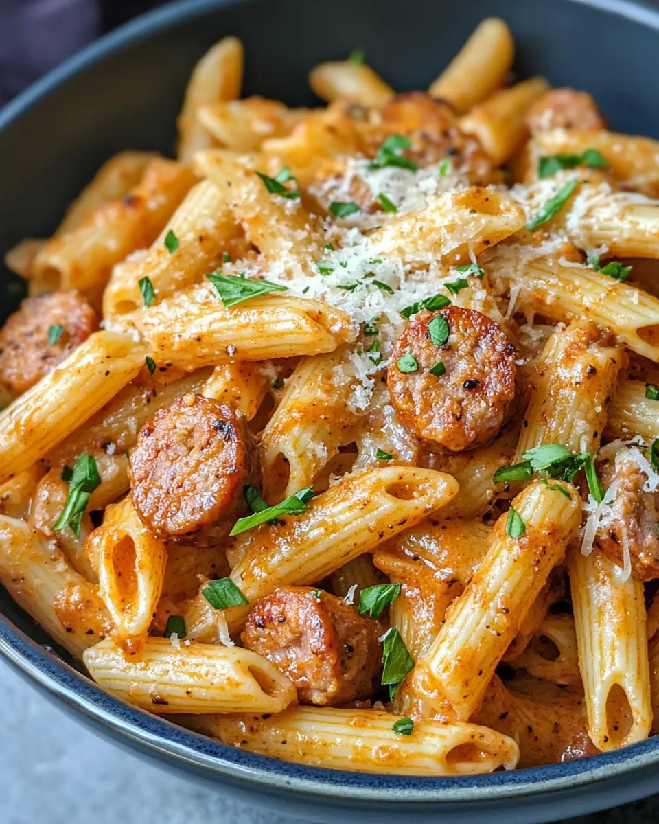 Classic Creamy Cajun Turkey Sausage Penne dish photo