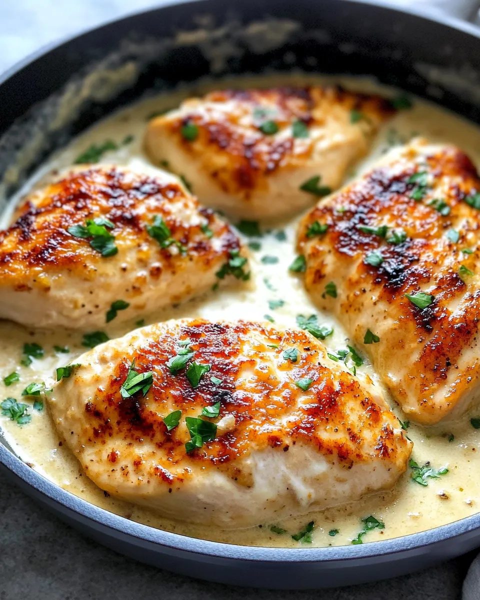 Delicious Creamy French-Onion Chicken Skillet plate image