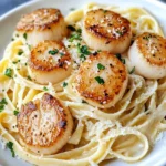 Homemade Creamy Garlic Lemon Scallop Linguine recipe photo
