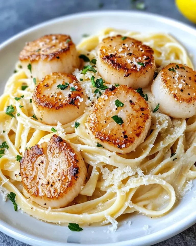 Homemade Creamy Garlic Lemon Scallop Linguine recipe photo