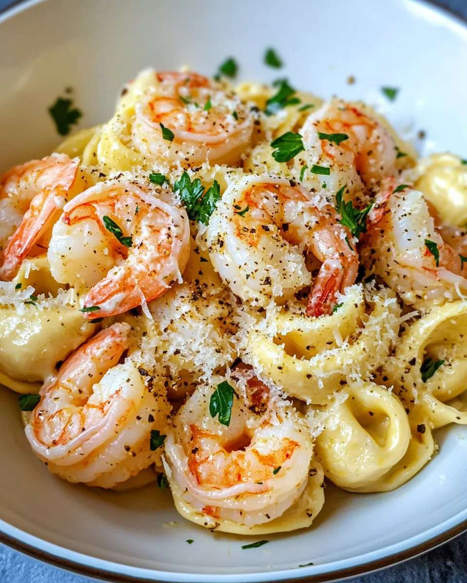 Homemade Creamy Garlic Shrimp Tortellini recipe photo