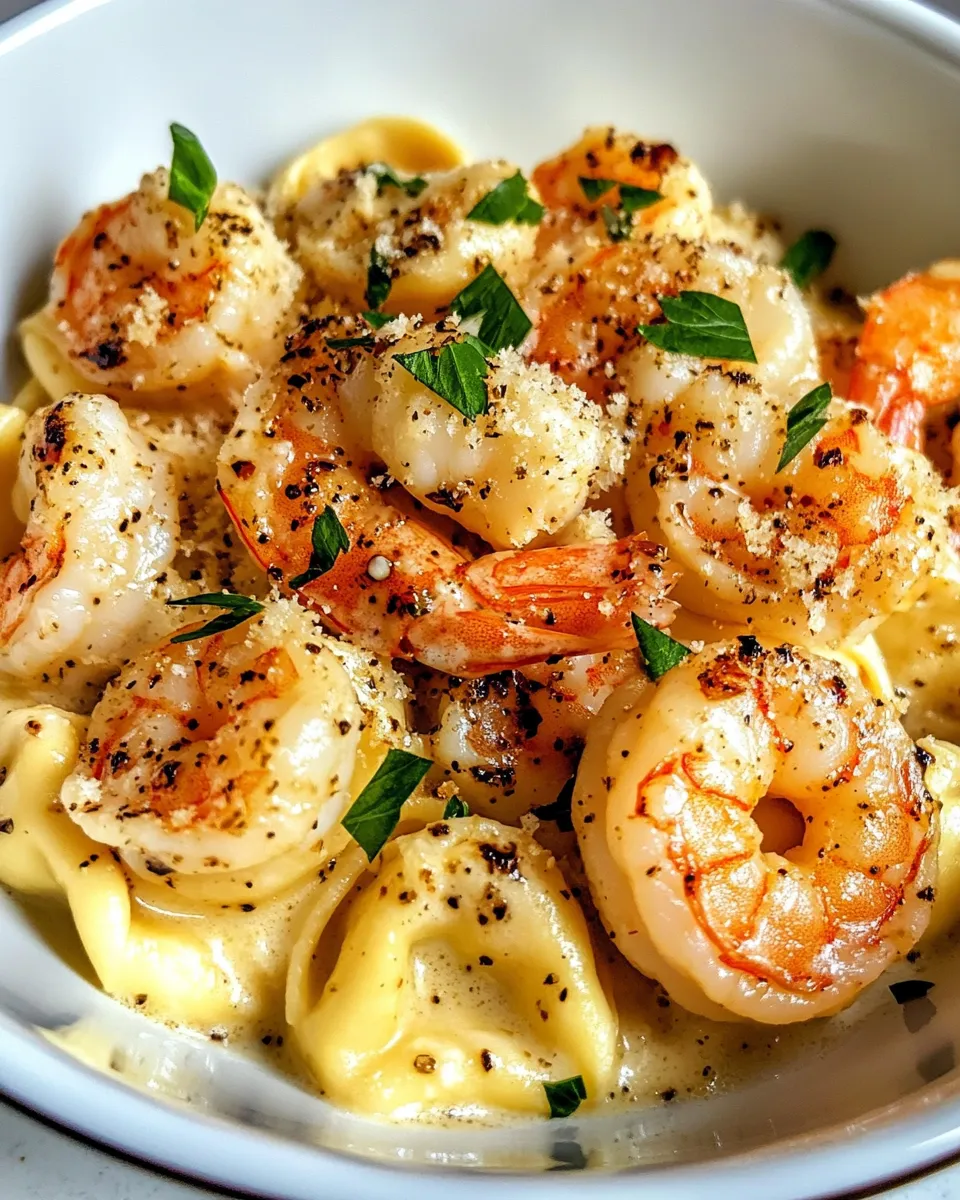 Classic Creamy Garlic Shrimp Tortellini dish photo