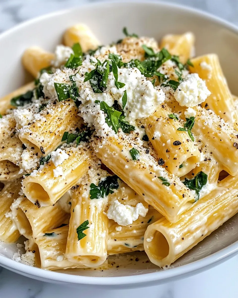Easy Creamy Goat Cheese and Herb Rigatoni recipe photo