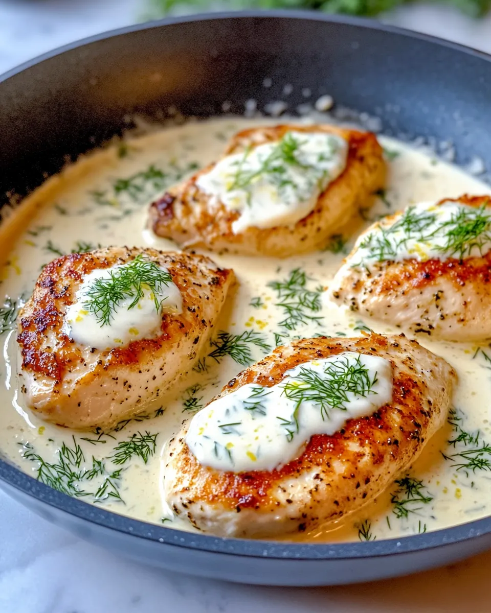 Delicious Creamy Lemon-Dill Chicken plate image