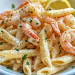 Homemade Creamy Lemon Garlic Shrimp Penne recipe photo
