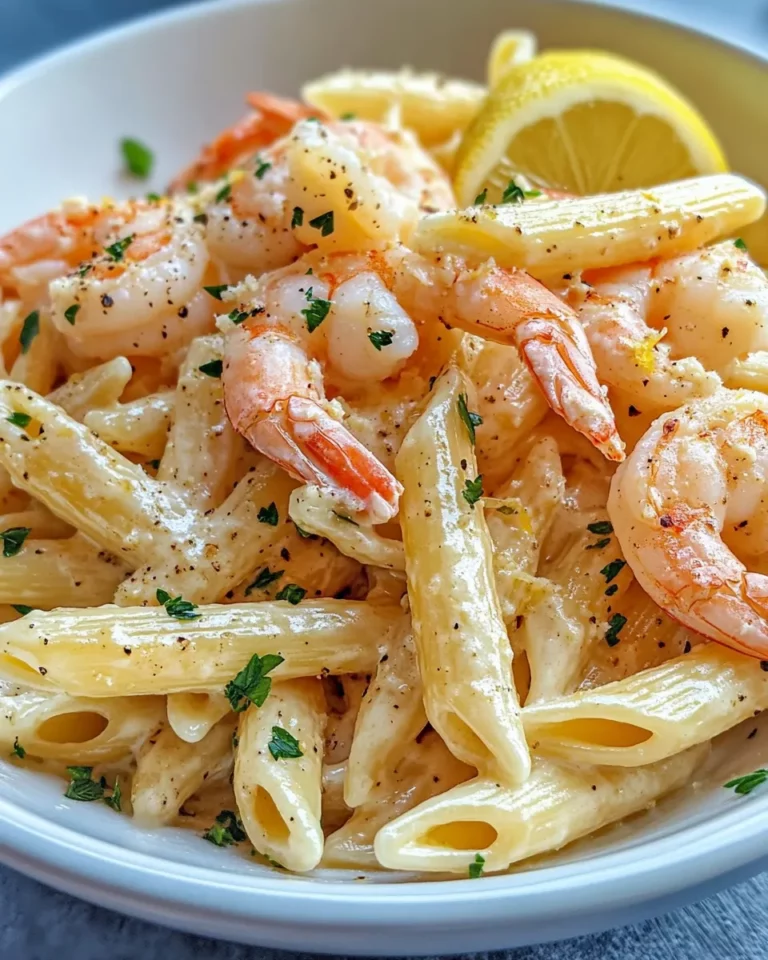 Homemade Creamy Lemon Garlic Shrimp Penne recipe photo