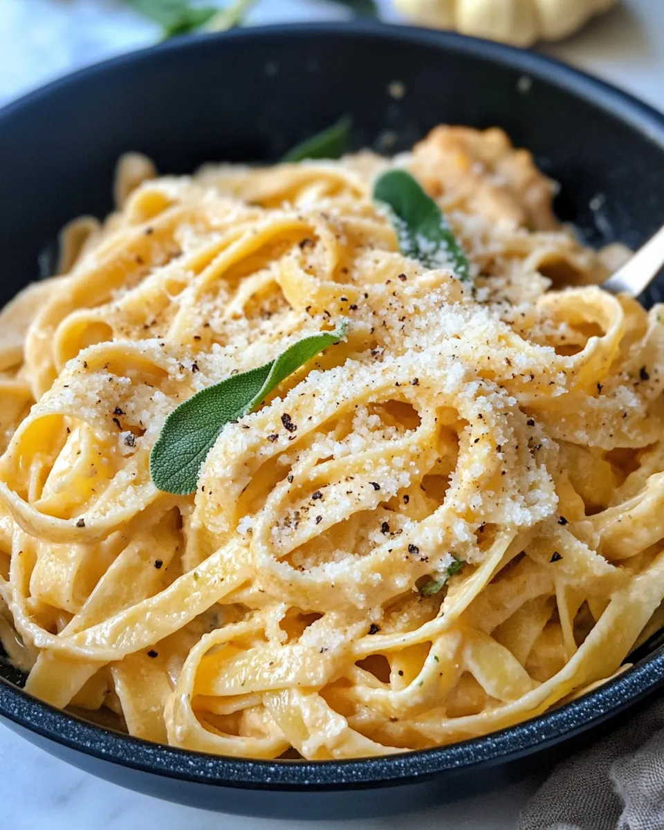 Easy Creamy Pumpkin Sage Fettuccine recipe photo