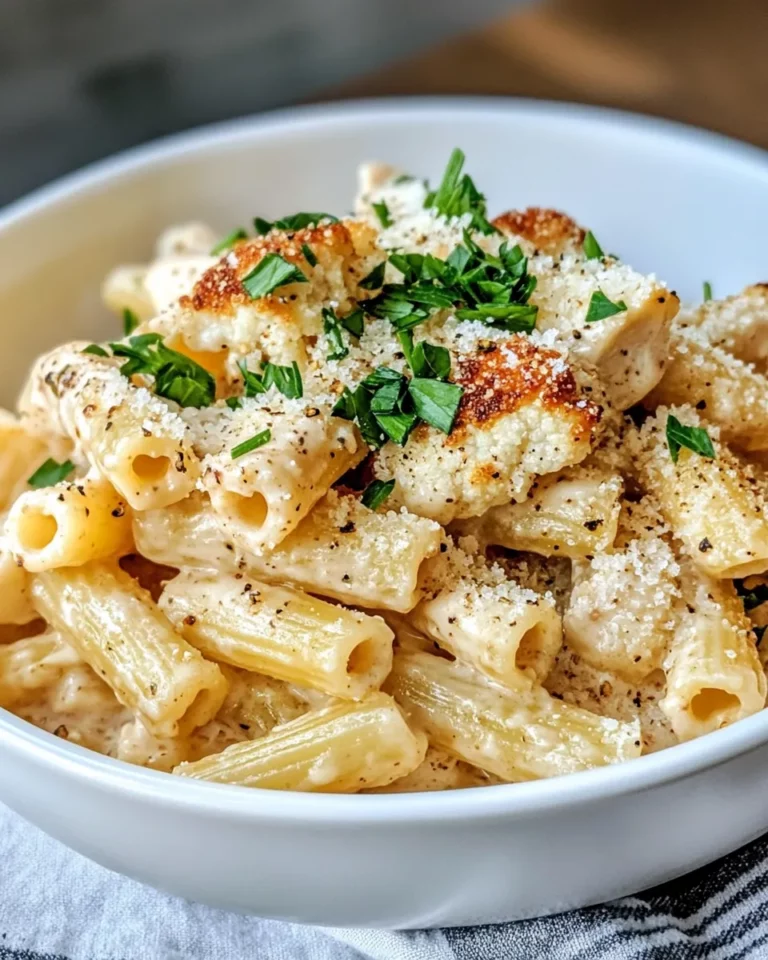 Homemade Creamy Roasted Cauliflower Alfredo Ziti recipe photo