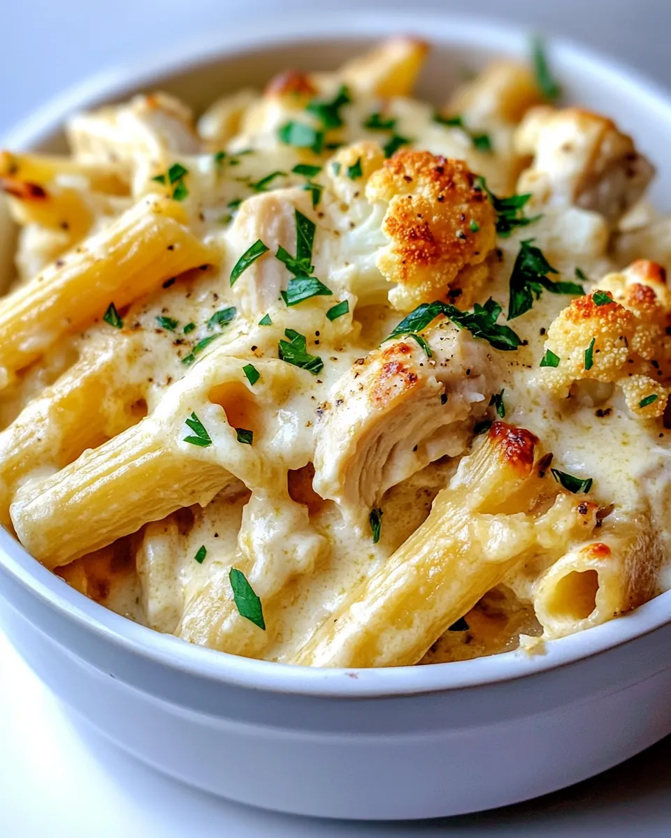 Classic Creamy Roasted Cauliflower Alfredo Ziti dish photo