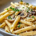 Homemade Creamy Roasted Garlic Mushroom Penne recipe photo