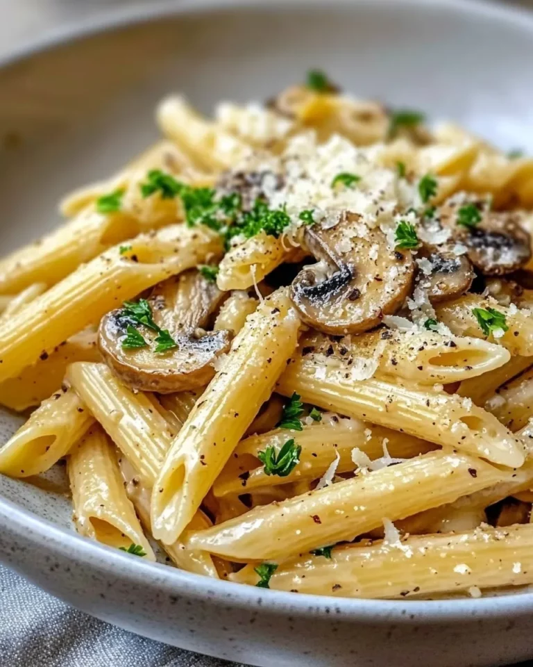 Homemade Creamy Roasted Garlic Mushroom Penne recipe photo