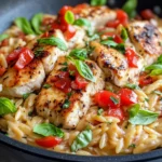 Homemade Creamy Roasted Red Pepper Chicken Orzo recipe photo
