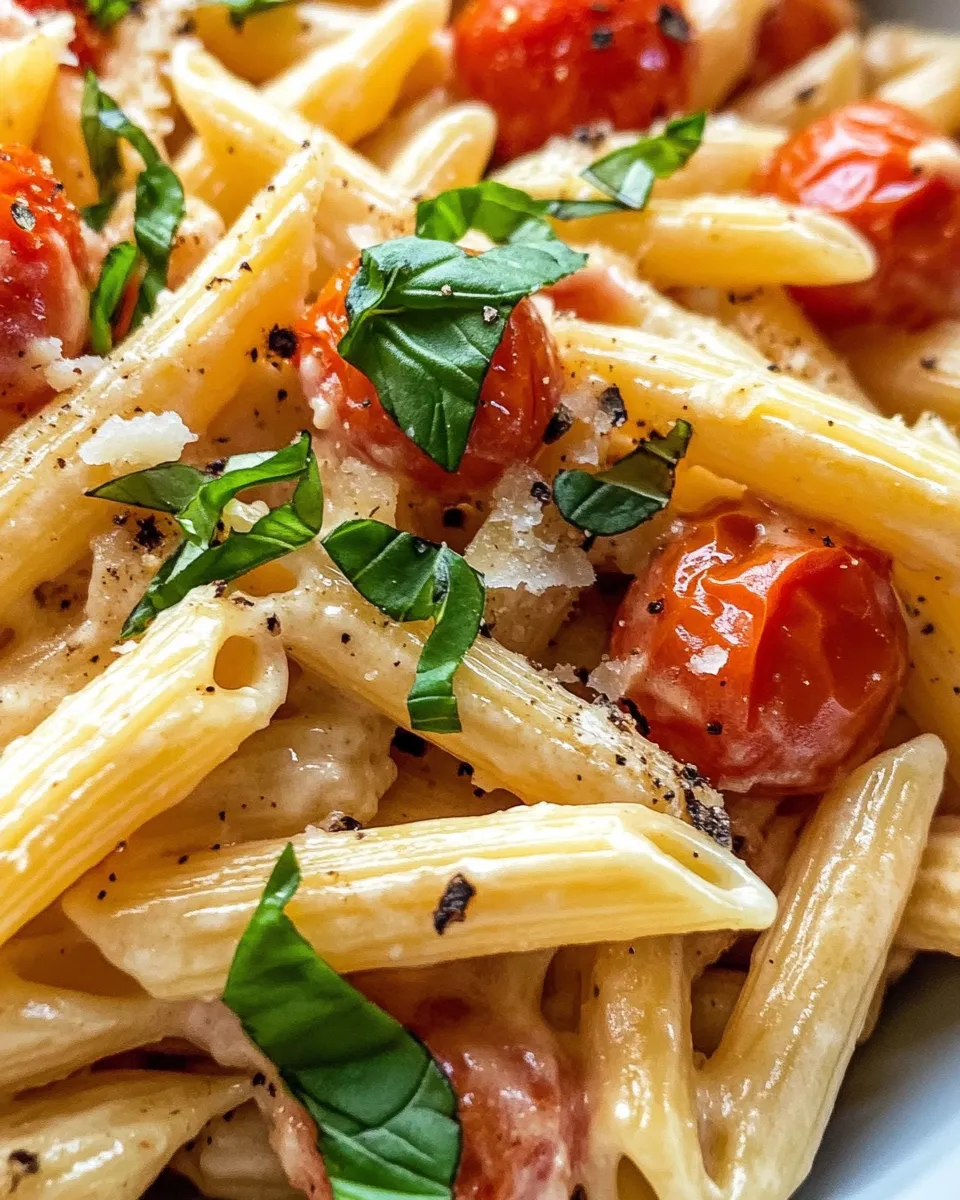 Easy Creamy Roasted Tomato-Basil Penne food shot