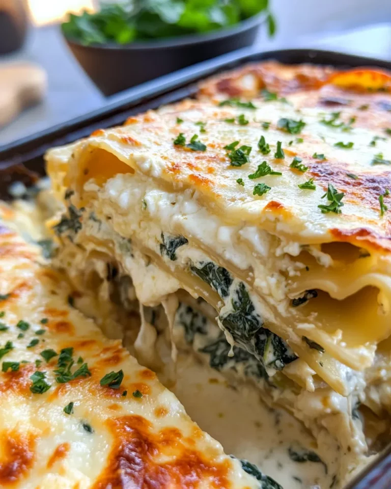 Homemade Creamy Spinach Alfredo Lasagna photo