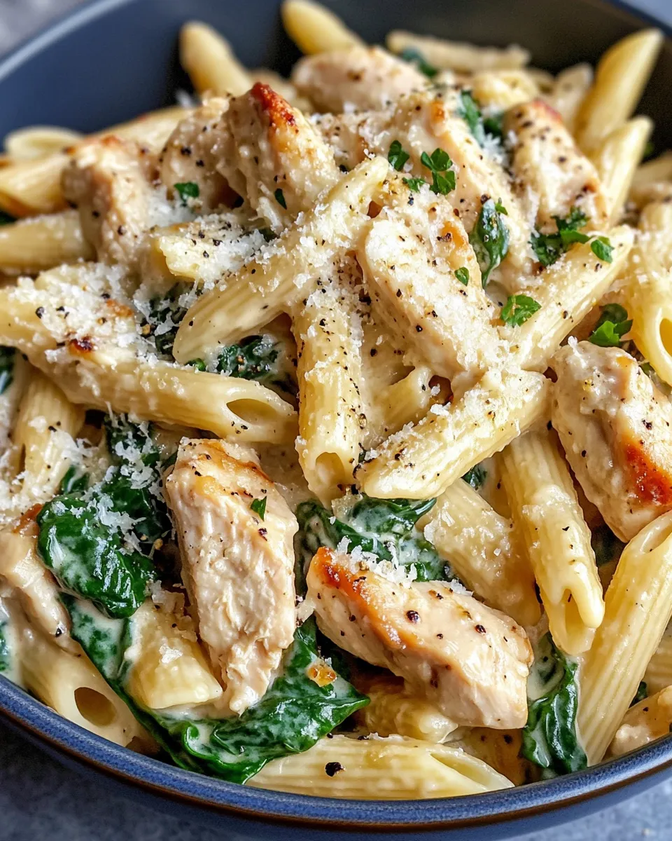 Classic Creamy Spinach Artichoke Chicken Penne image