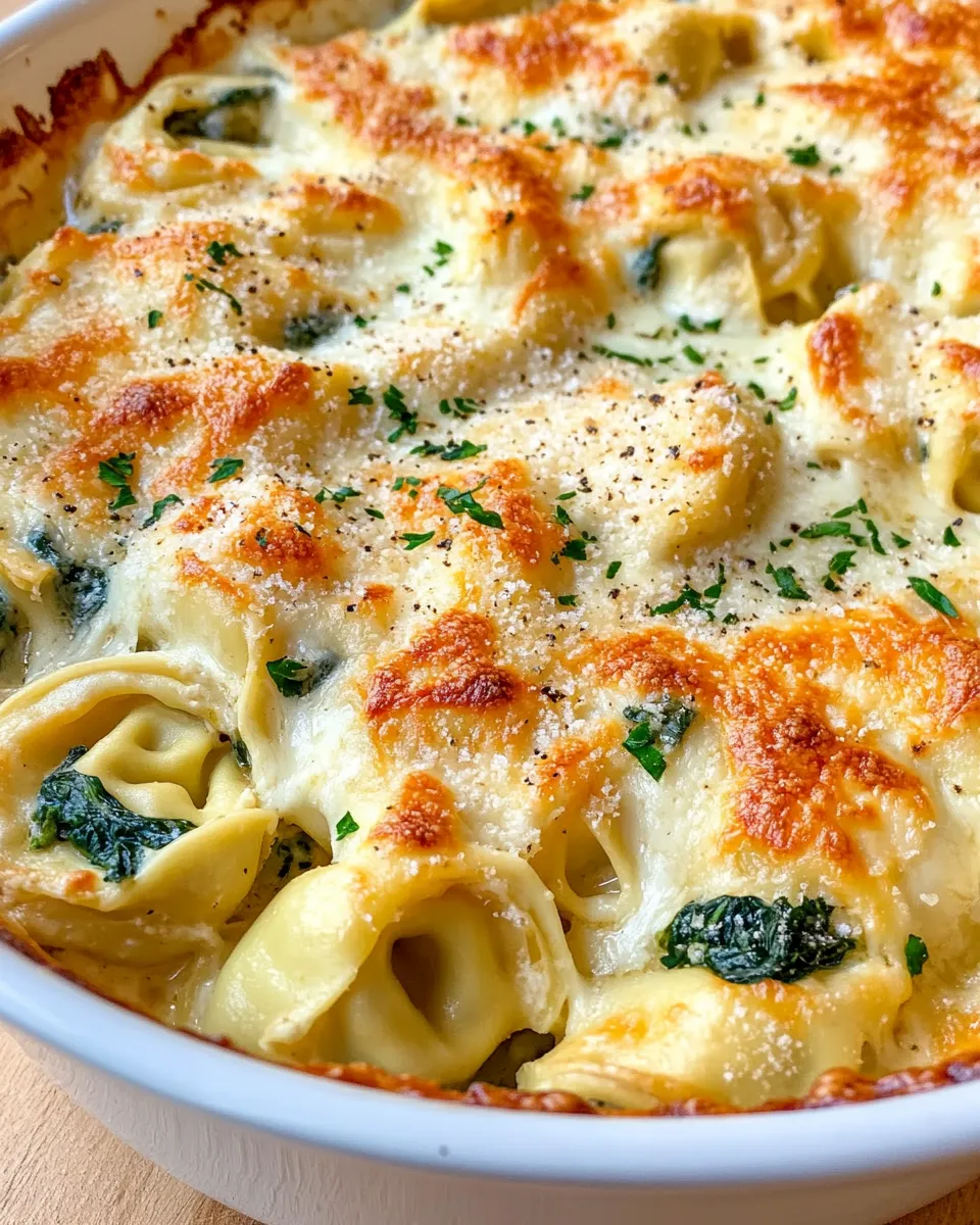 Classic Creamy Spinach Artichoke Tortellini Bake image