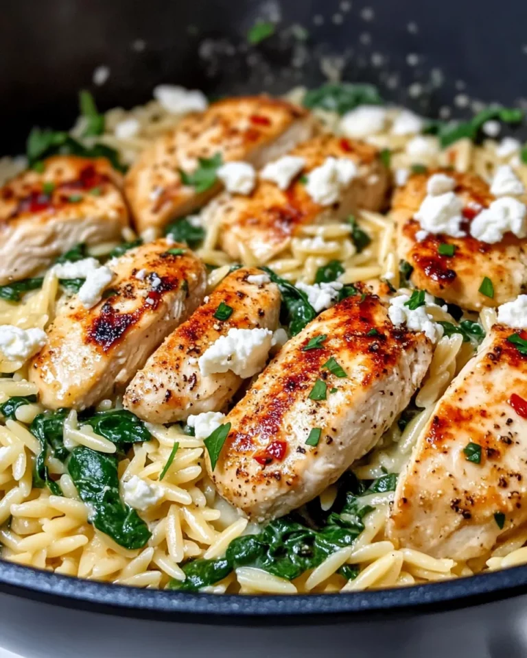 Homemade Creamy Spinach Feta Chicken Orzo photo