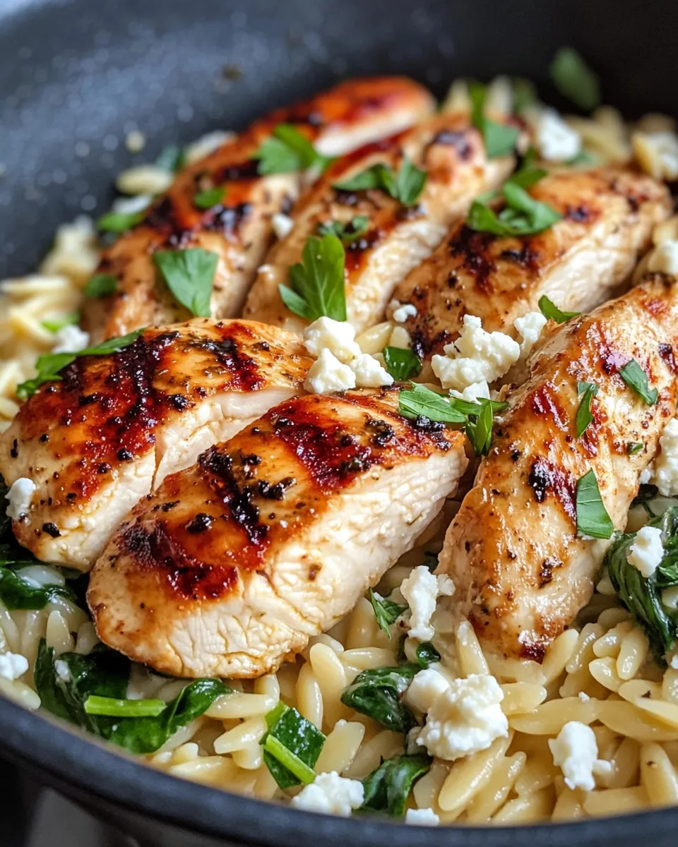 Easy Creamy Spinach Feta Chicken Orzo recipe photo