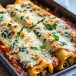 Homemade Creamy Spinach Ricotta Manicotti photo