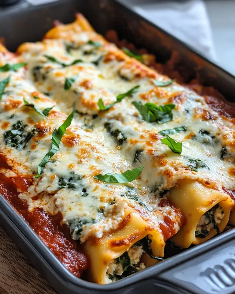 Homemade Creamy Spinach Ricotta Manicotti photo