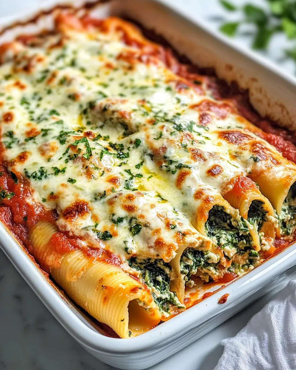 Easy Creamy Spinach Ricotta Manicotti recipe photo