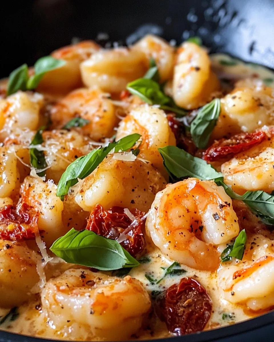 Classic Creamy Sun-Dried Tomato Shrimp Gnocchi dish photo