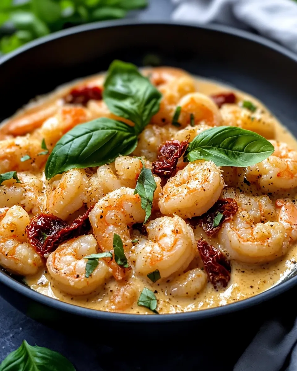 Delicious Creamy Sun-Dried Tomato Shrimp Gnocchi plate image