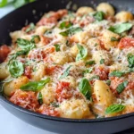 Homemade Creamy Tomato-Basil Gnocchi Skillet photo