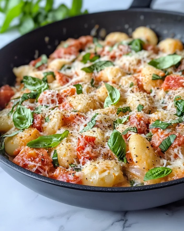 Homemade Creamy Tomato-Basil Gnocchi Skillet photo