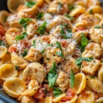 Homemade Creamy Tomato Basil Chicken Orecchiette photo